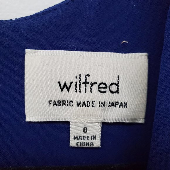 ARITZIA - WILDRED BLUE CAP SLEEVE JAPANESE CREPE DRESS - SIZE 0 - Picture 2 of 5